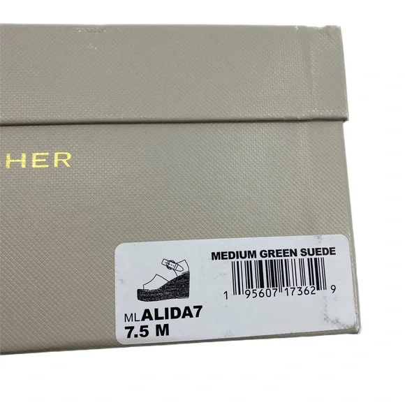 Marc Fisher Medium Green Suede Alida Espadrille Wedges - Picture 9 of 9